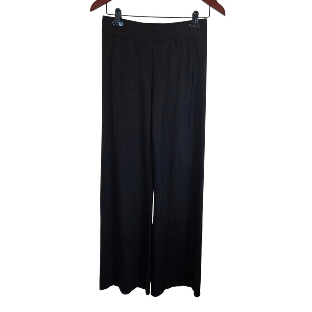 Bleusalt Wide Leg Lounge Pants Soft Modal High Waist Black Minimalist Size 1